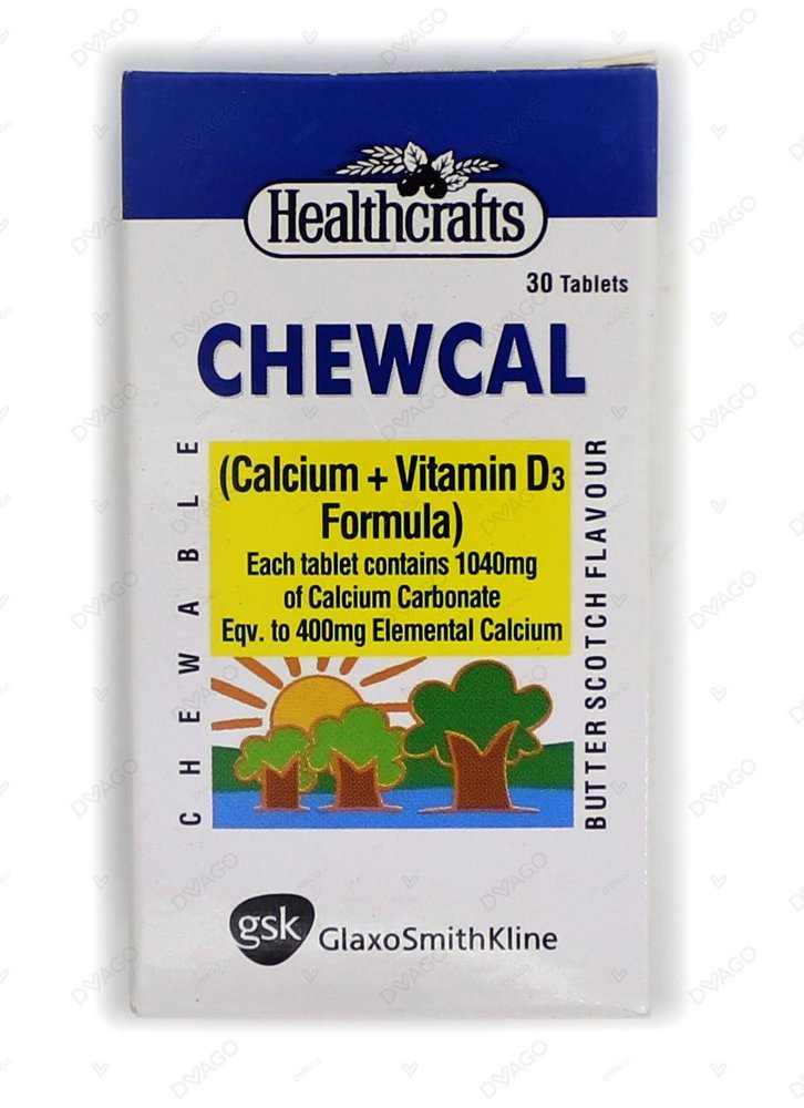 Chewcal Tablets 400mg/100IU (1 Bottle = 30 Tablets)