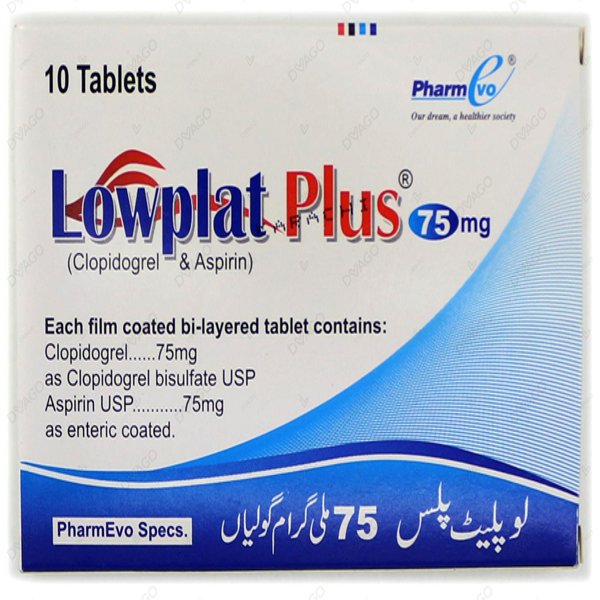 Lowplat Plus Tablets 75/75mg (1 Box = 1 Strip)(1 Strip = 10 Tablets)