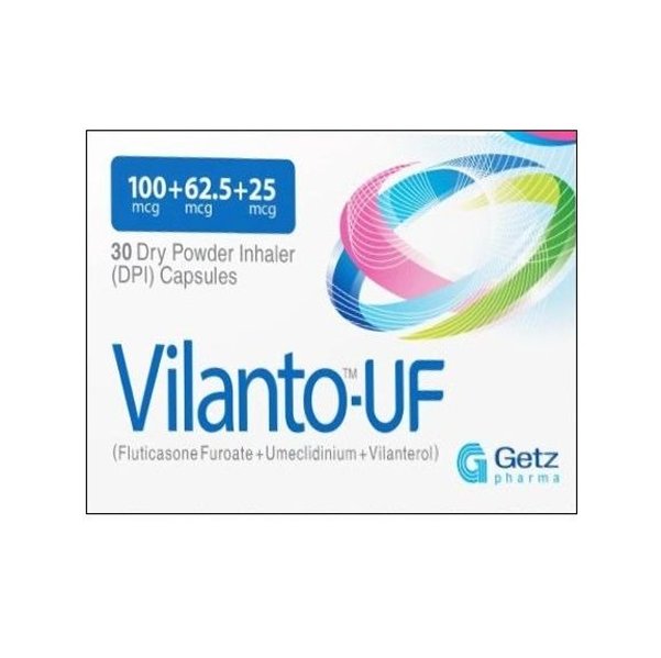 Vilanto-UF Tablets 100+62.5+25mcg (1 box = 3 Strips) (1 Strip = 10 Tablets)